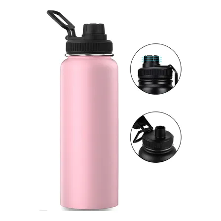 1200ml Garrafa Térmica Isolada A Vácuo Água Gelada E Café Rosa