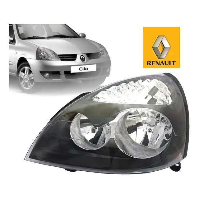 Faro Izquierdo Para Renault Clio O Symbol (fondo Negro)