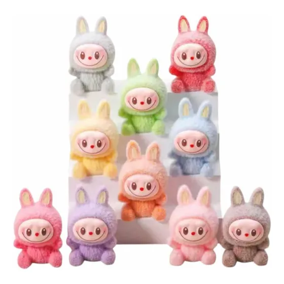 Mini Figuras Labubu Aterciopelados 10 Pzas De Colores
