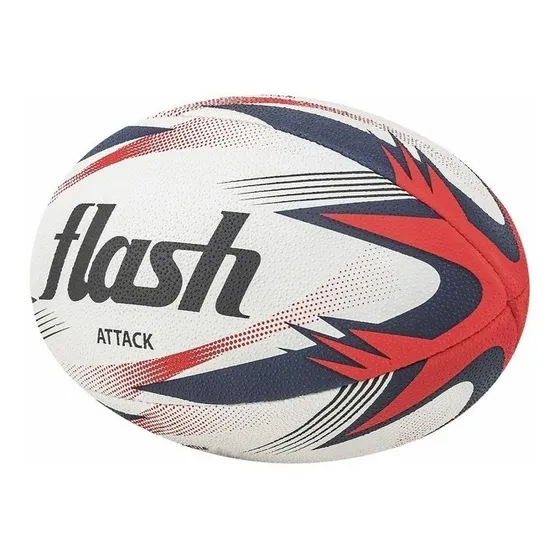 Pelota De Rugby Flash Attack Número 4° Rojo Y Azul