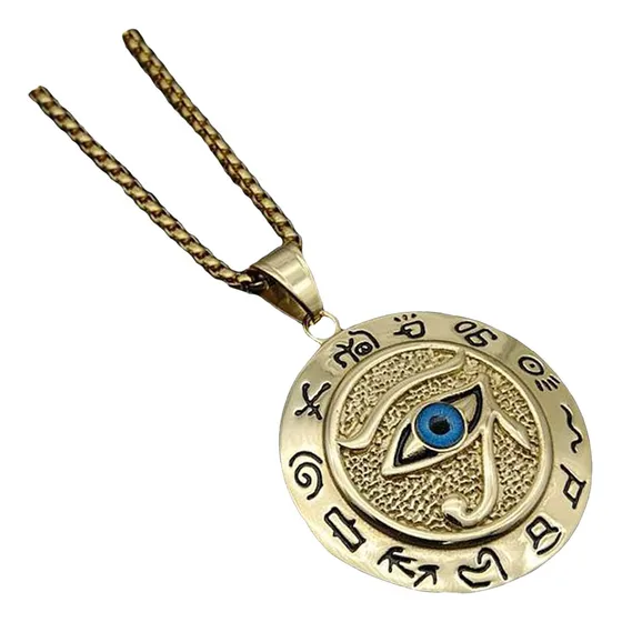 Collar Ojo De Horus Egipcio Amuleto Acero Inoxidable