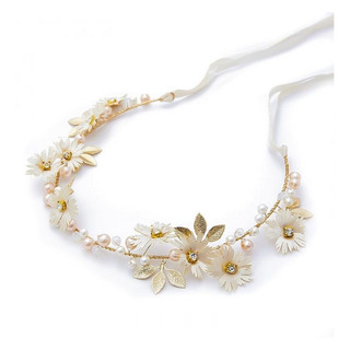 Diadema Con Cinta Tocado Boho Novia Xv Años Guirnalda Flores Diadema Con Cinta Tocado Boho Novia Xv Años Guirnalda Flores