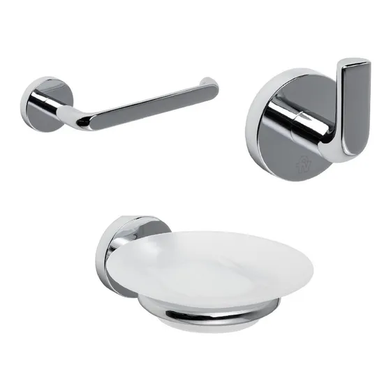 Combo Accesorios Fv Ciprés Percha+portarrollo+jabonera N2 Cr