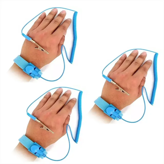 Pack 3 Pulseras Antiestática, Incluye Cable Y Caimán
