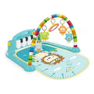Tapete Ginásio Atividade Piano Portátil Musical Happy Verde Verde