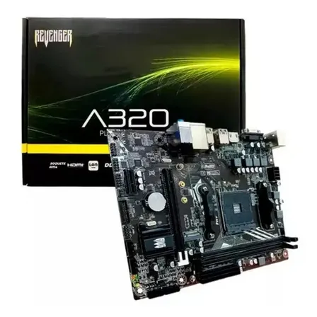 Placa Mãe Knup AM4 AMD A320 DDR4 Micro-ATX 32GB Com HDMI e USB 3.0
