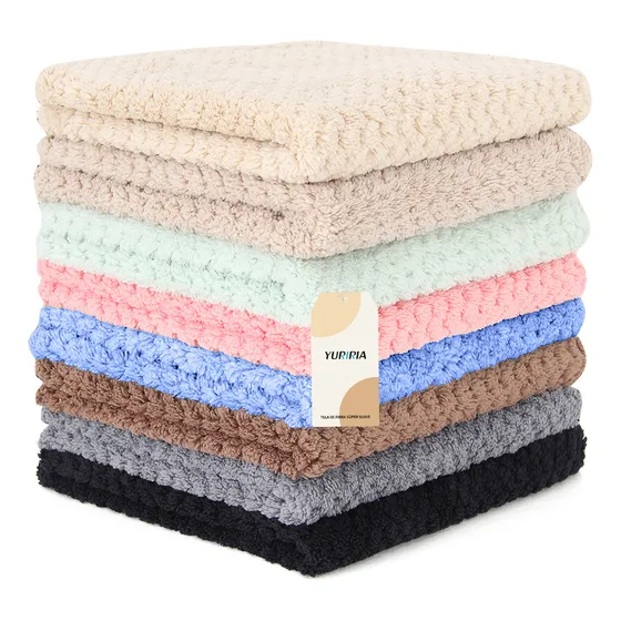 8pzs Toalla Facial Microfibra Mayoreo Economica 30x30cm Color 8 Colores Yuriria