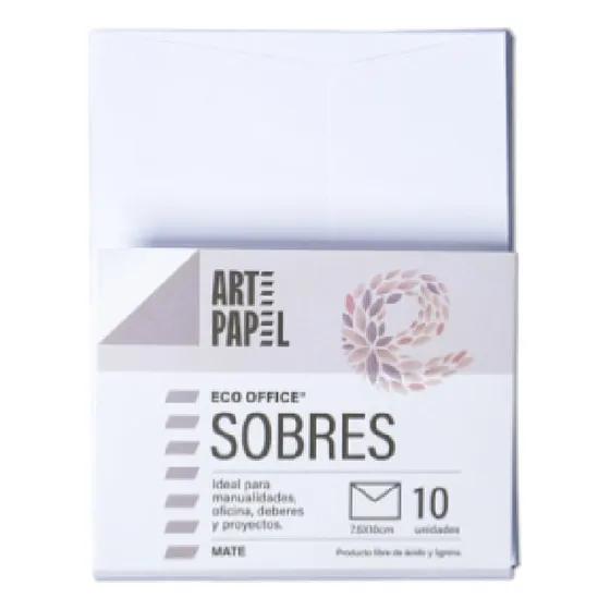 Sobre Monedero 7.5x10cm Paquete 10 Unidades Boreal White