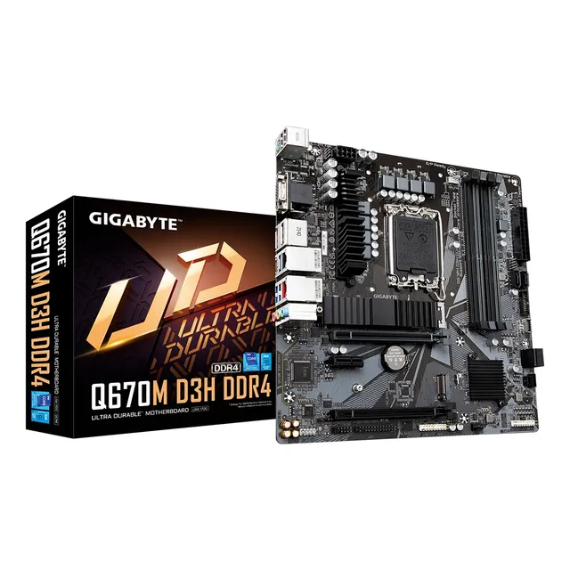 Tarjeta Madre Gigabyte Q670m D3h Ddr4 Socket 1700 Color Negro