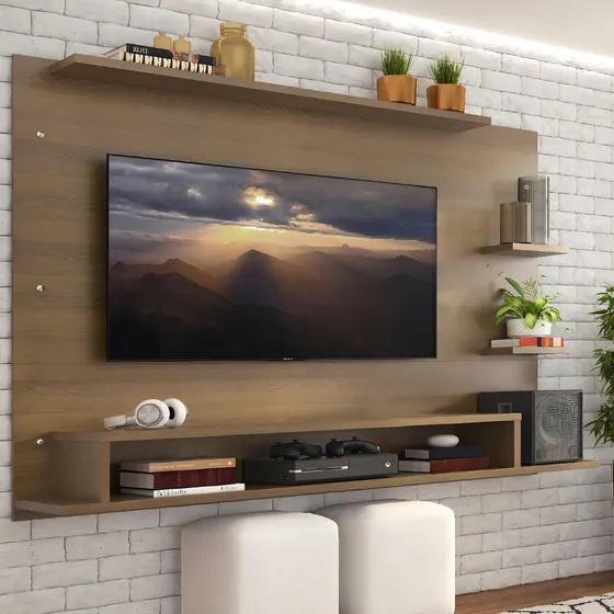 Painel Para Tv Até 60 Polegadas Alfa Madesa Com Nicho Rustic XA21055Z1