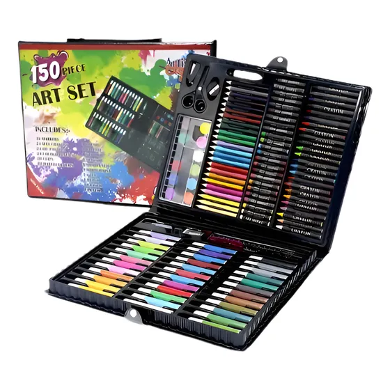 Set De Arte 150 Piezas Colores Marcadores Crayones + Maleta