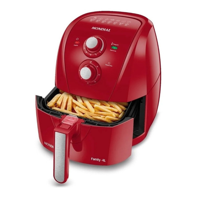 Fritadeira Sem Óleo Air Fryer 4l Mondial Vermelho 1500w Afn-40-fr Fritadeira Sem Óleo Air Fryer 4l Mondial Vermelho 1500w Afn-40-fr