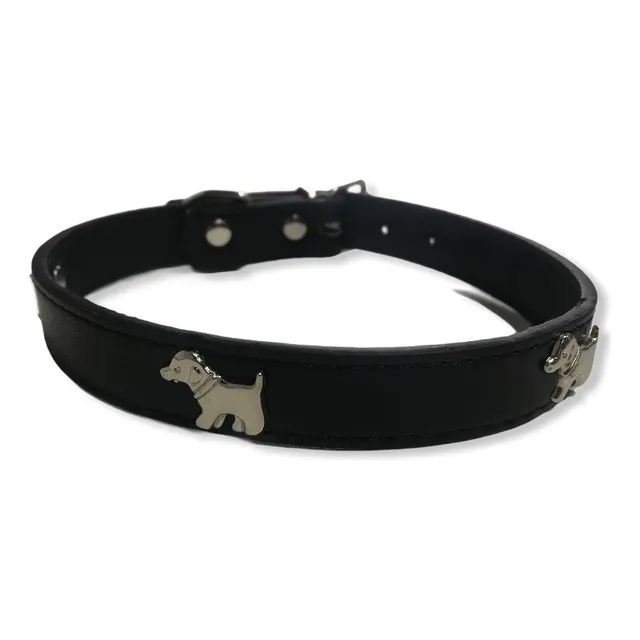Collar Para Perro En Cuerina Con Diseño Perritos 45 X 2 Cm