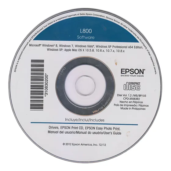 Epson L800 Cd Sofware Original