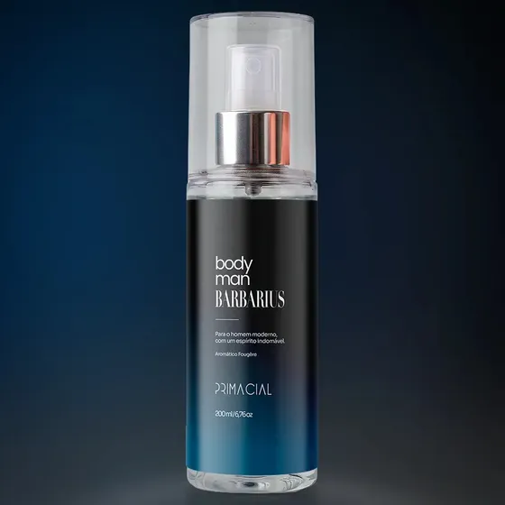 BODY SPLASH MASCULINO BARBARIUS 200ML - PRIMACIAL PERFUME AMADEIRADO