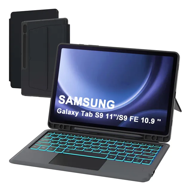 Funda Para Samsung Galaxy Tab S9 Fe 10.9 Con Teclado Retroil Negro