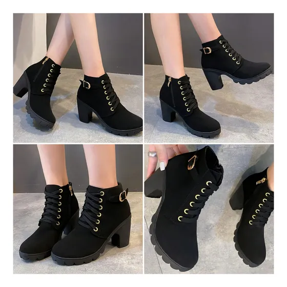 Botas Shein Para Damas, Negras, Talla 37