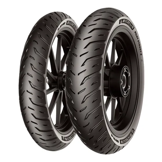 Par Pneu 80/100-18 + 90/90-18 Pilot Street 2 Titan, Fan 