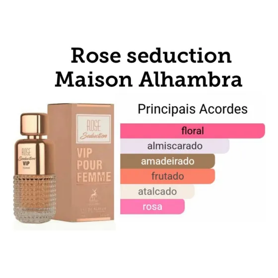 Perfume Rose Seduction Vip Pour Femme Edp 100 Ml Maison Alhambra