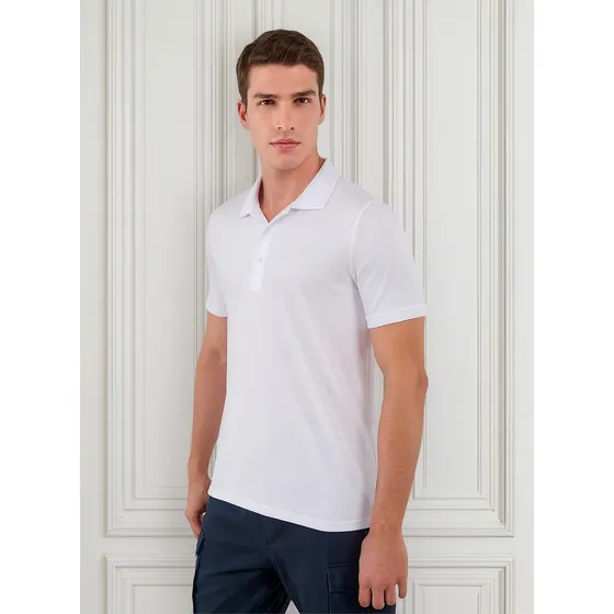 Camisa Polo Mormol Para Hombre Blanca