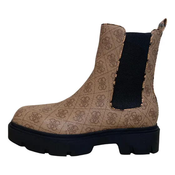 Botín (botas) Café Monogram Guess Dama Tallas 23.5 Y 26mx