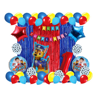 Kit Decoración Con Globos Fiesta Paw Patrol Chase (54 Pzas) Kit Decoración Con Globos Fiesta Paw Patrol Chase (54 Pzas)