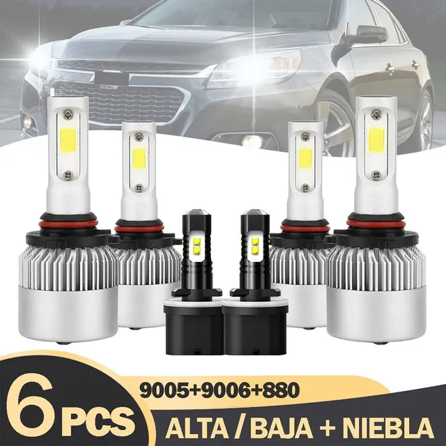 Cdeng Luz Alta/baja/niebla Kit Faros Led 8000lm Para
