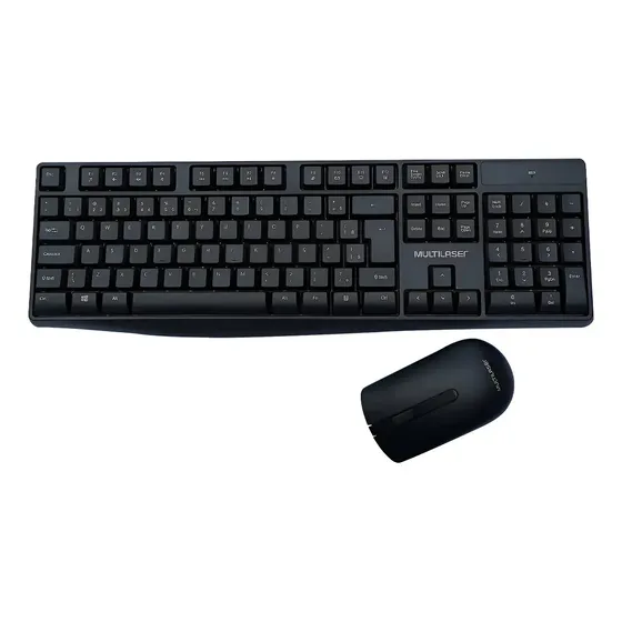 Kit Teclado e Mouse Sem Fio Slim Multilaser - Design Elegante e Silencioso - TC270