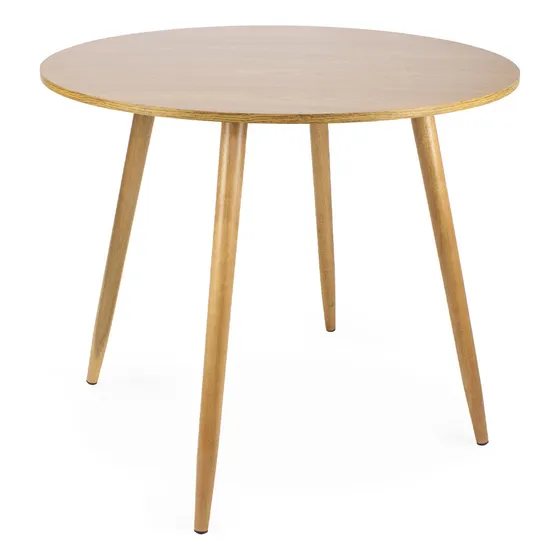 Mesa 4 Lugares Redonda 90cm Mdf Freijó Sala Jantar Cozinha