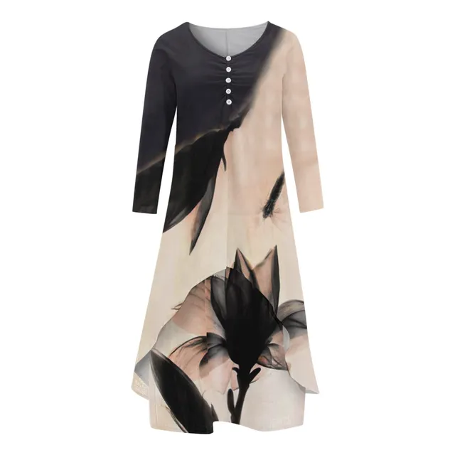 Vestido Talla S Para Mujer Estampado Floral Dobladillo Largo