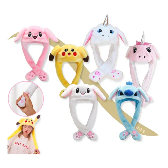 Gorro Peluche Mueve Orejas Levanta Unicornio Animales