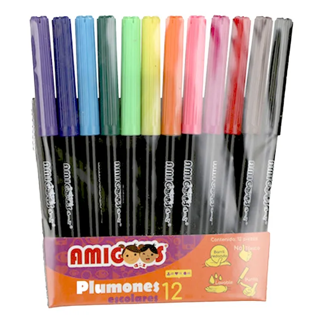 15 Paquetes D Plumones Escolares Lavables Dibujo Economicos