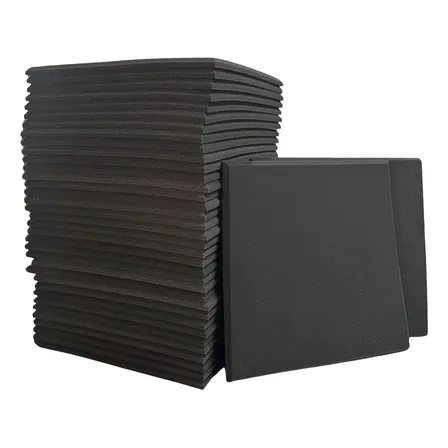 Kit 100 Unidades Espuma Acústica Lisa 50x50x2 Cm Antichamas Cinza-escuro