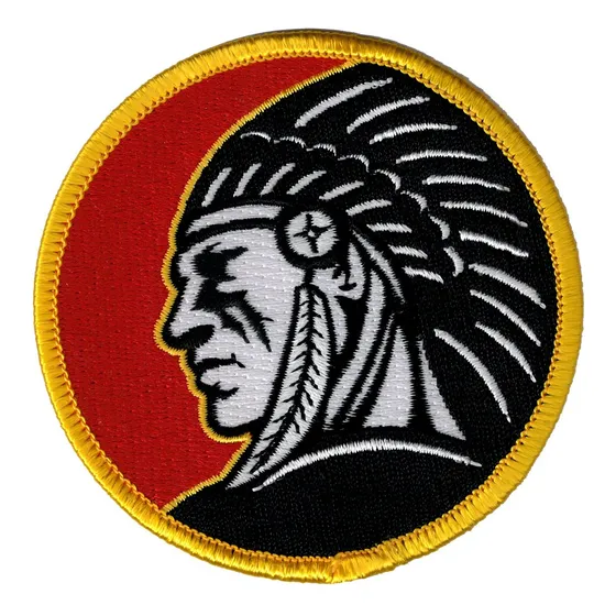 Tocado Indio Redondo Termoadhesivo Bordado Rojo Emblema -