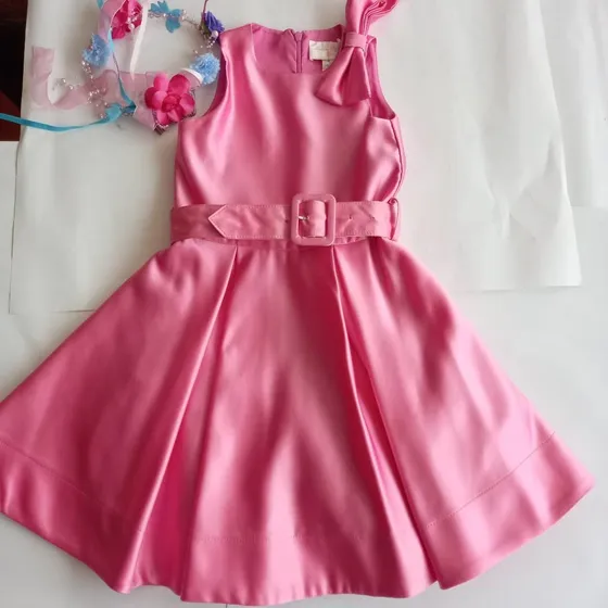 Vestido Francés Lujo Rosado Satinado Talla 6