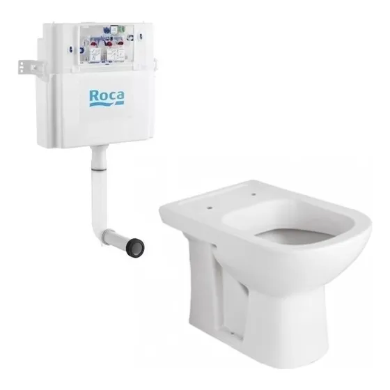Juego Baño Inodoro Axis Deca + Mochila Embutir Roca Slendra