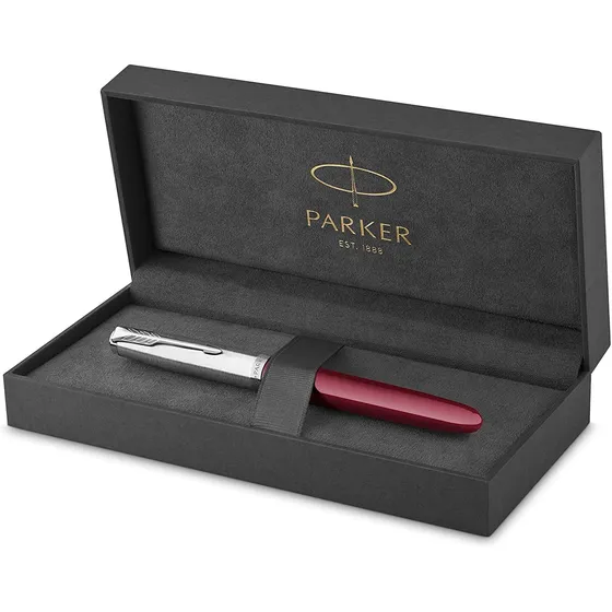 Pluma Estilografica Parker 51 | Barril Color Burdeos Con ...