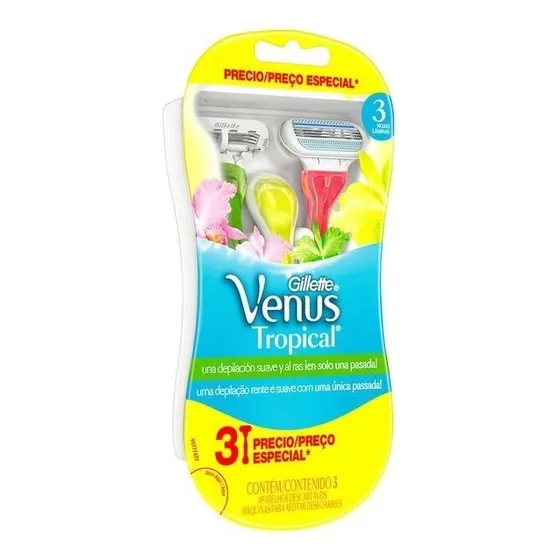 Gillette Máquinas De Afeitar Venus Tropical 3 Unidades