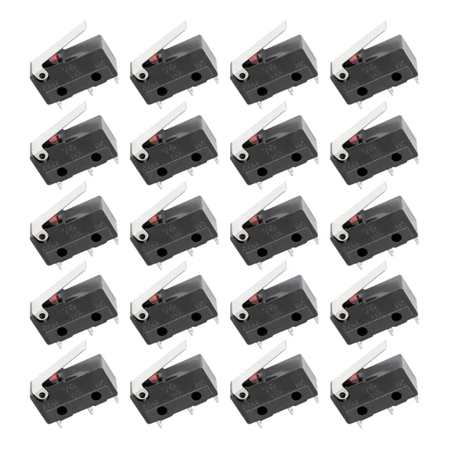 Pack X20 Micro Switch Final De Carrera 5a 250v Cnc Leva Cort