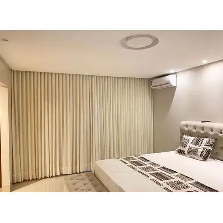 Cortina Trilho Duplo Gaze Linho C/ Blackout 100% 7m X 2,70m