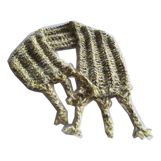Bufanda De Niño Tejida A Mano Combina Amarillo Verde Liquido
