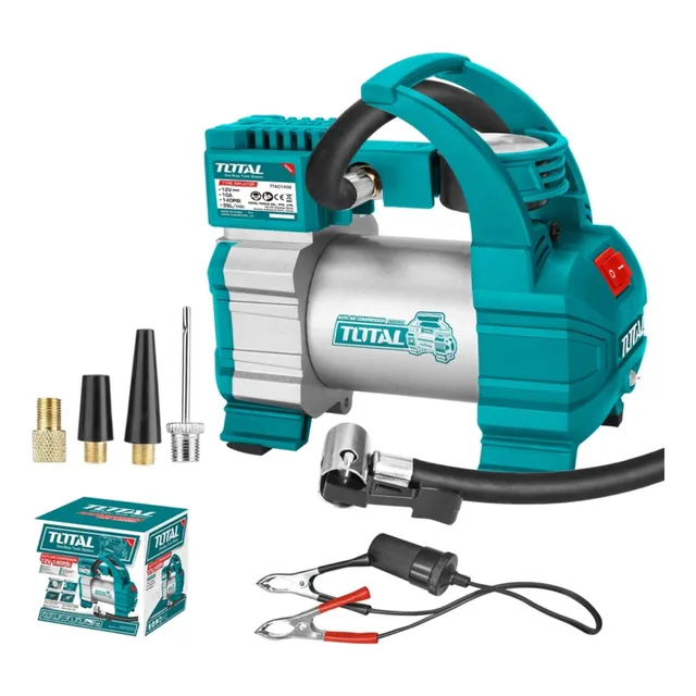 Minicompresora 12v 140psi Con Accesorios Total  Ttac1406