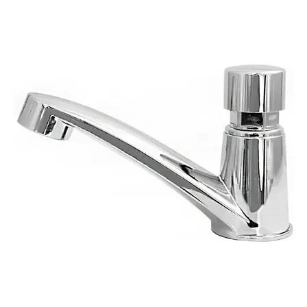 Torneira Lavatorio Banheiro Automatica Pressmatic Compact Acabamento Cromado Cor Prateado Temporizada Econômica Bancada Pia Mesa Cuba Economia De Água Local Público