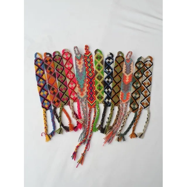 Pulsera Wayuu Mediana Colorido, 1 Unidad, Hecha A Mano