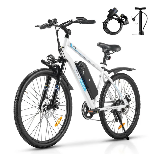 Honey Whale S8 Bicicleta Eléctrica De 7 Vel. Pila Extraíble Blanco