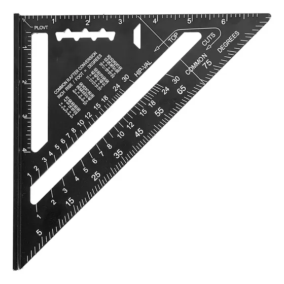 Escuadra Triangular GIEVULEO 26cm Aleación Aluminio Negro Para Carpintería