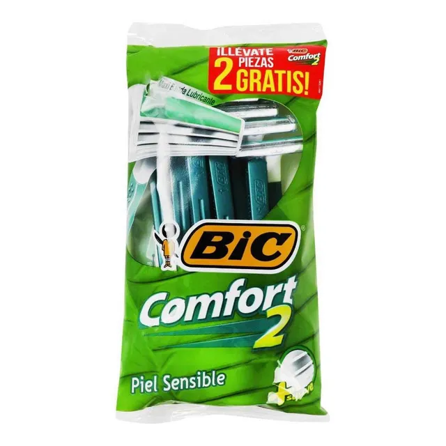 Rastrillos Desechables Bic Comfort 2 Piel Sensible 10 Piezas