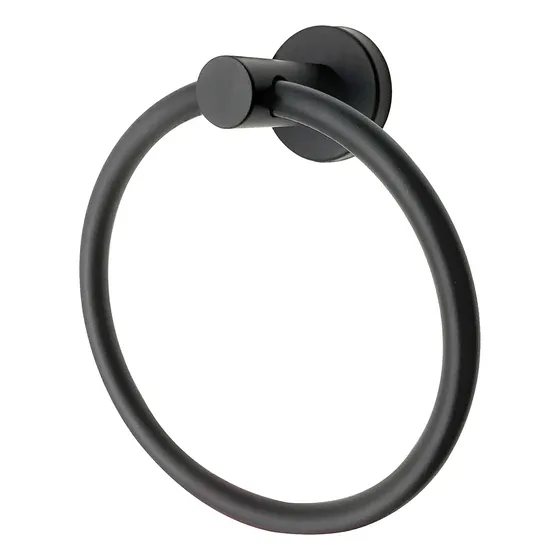 Toallero Aro Negro Acero Inox Accesorio Para Baño Toalla