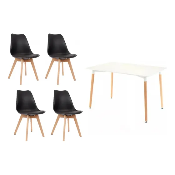 Combo Escandinavo Mesa Eames 120 + 4 Sillas Tulip