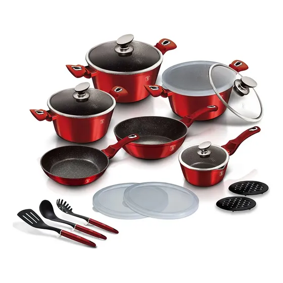 Juego De Olla De Cocina De 18 Piezas Berlinger Haus Rojo